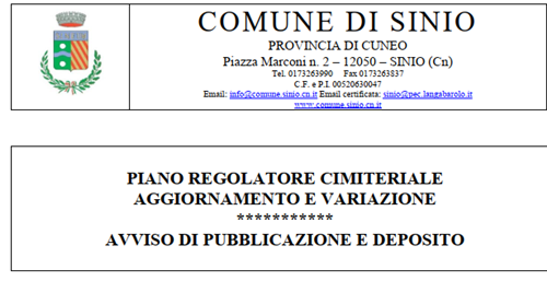 Piano Regolatore Cimiteriale - aggiornamento e variazione.